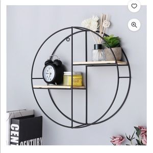 Shelves, Wall Decor Industrial Round Geometric Metal and Wood
